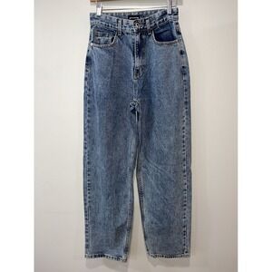 Vintage PrettyLittleThing High-Waist Distressed Blue Denim, Size 4